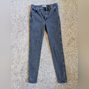 10 Inch High Rise Skinny Jeans - Black / Gray - Madewell - 30 T